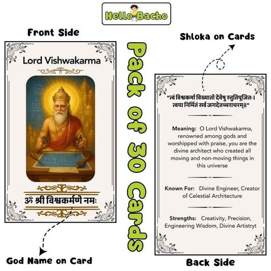 Hindu Shloka+Gods Cards for Kids – Set of 30 Cards