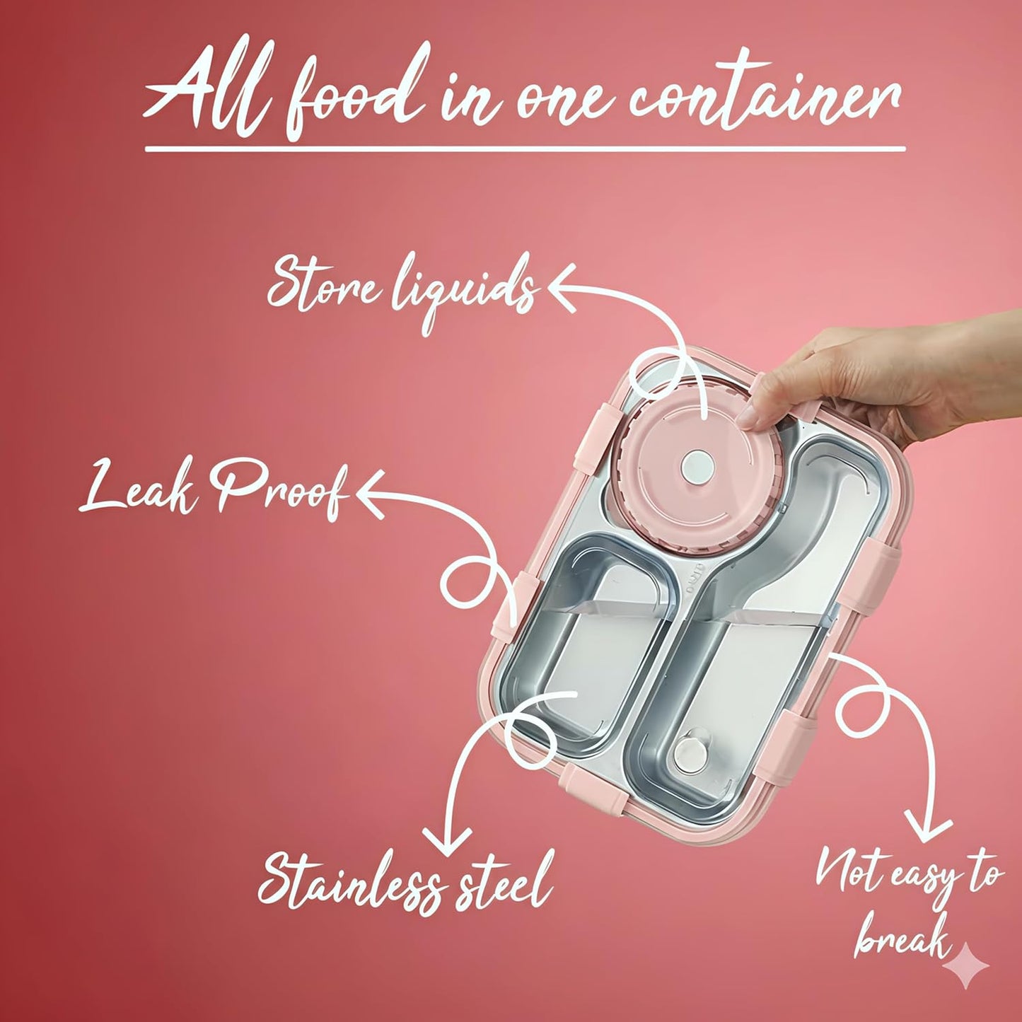 Lunch Box for Boys and Girls- Free Fork, Spoon and Chopsticks