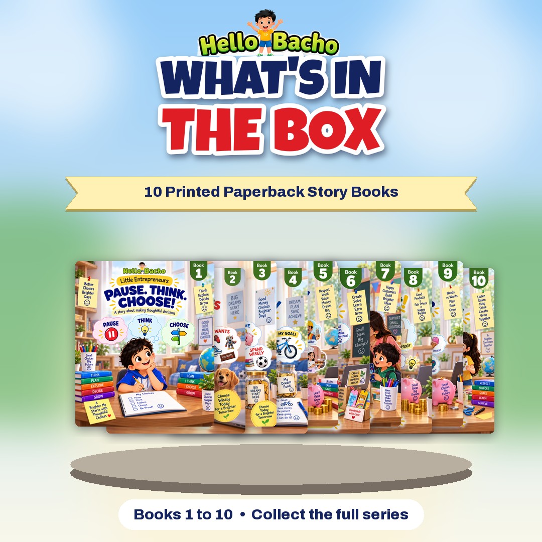 What's in the box: 10 paperback Little Entrepreneurs story books