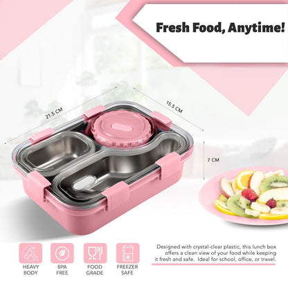 Lunch Box for Boys and Girls- Free Fork, Spoon and Chopsticks