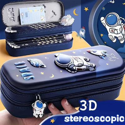3D Cover Space Astronaut Pencil Case