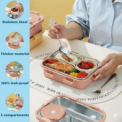Lunch Box for Boys and Girls- Free Fork, Spoon and Chopsticks