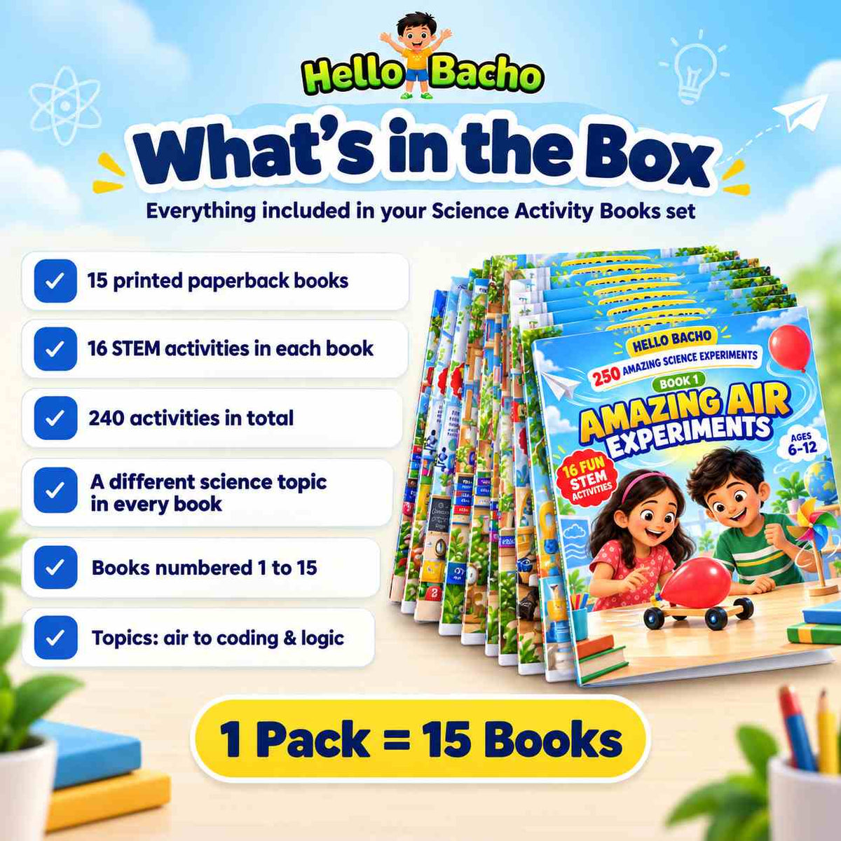 Science Activities for Kids - Pack of 15 Books