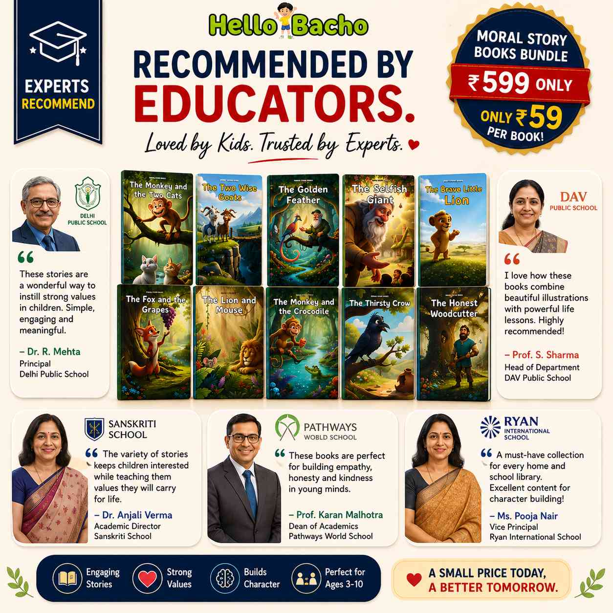Moral Stories Books- Pack of 10 Books