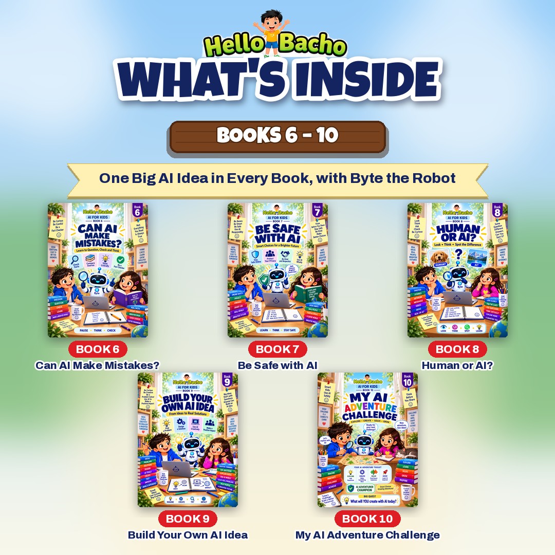 What's inside Books 6 to 10 of the AI for Kids series