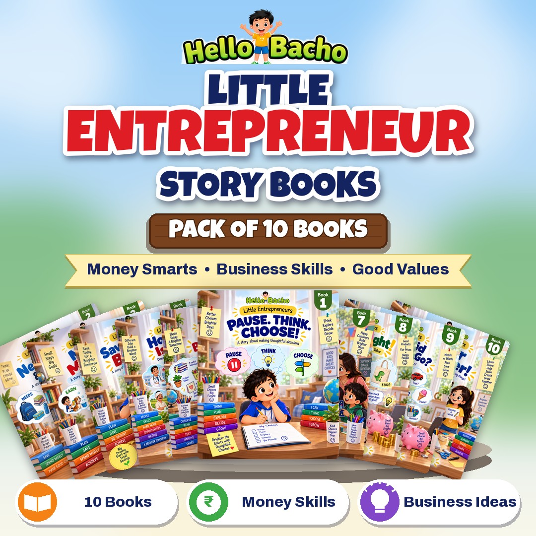 Hello Bacho Little Entrepreneur story books for kids, pack of 10 books