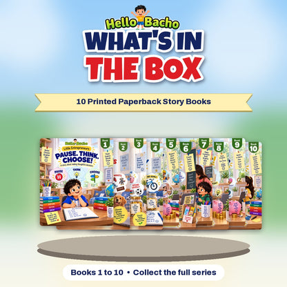 What's in the box: 10 paperback Little Entrepreneurs story books