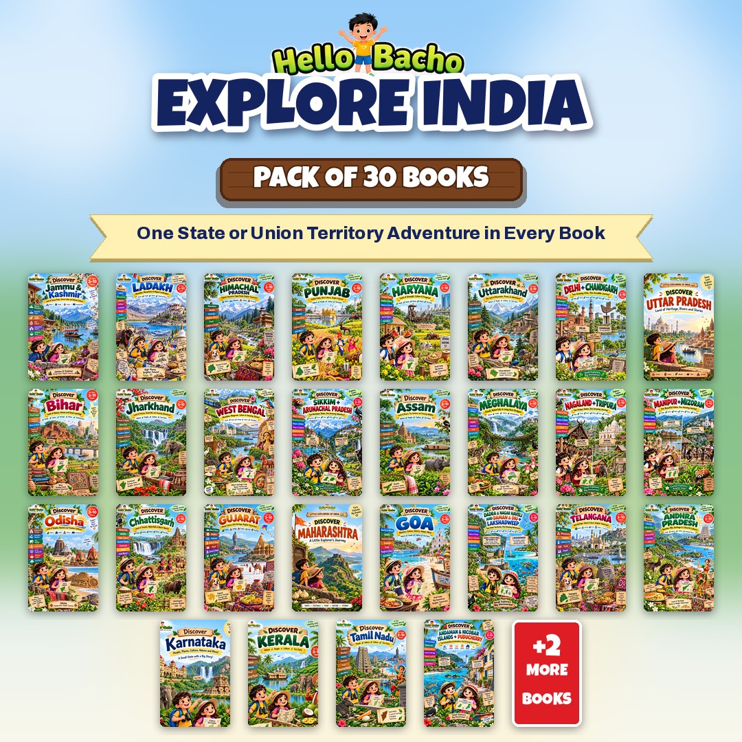 Discover India books for kids, covers of the states and union territories series