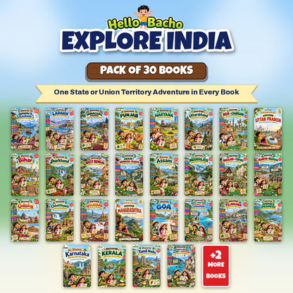 Discover India books for kids, covers of the states and union territories series