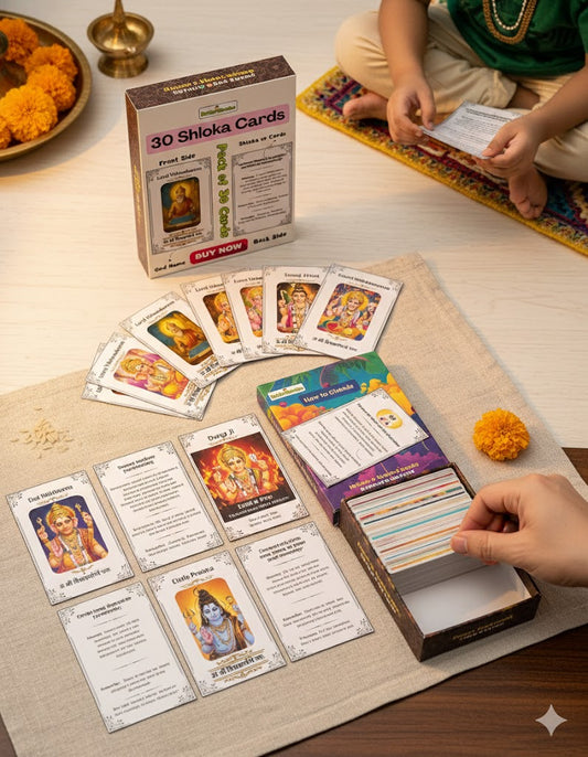 Sanskrit Shloka God Cards – Pack of 30 Flashcards